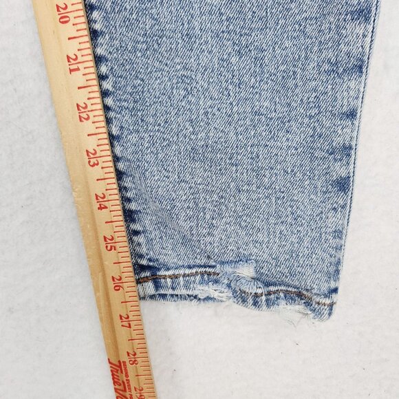 American Eagle Jeans Womens 4 Light Wash Curvy Mom Jean Distressed Stretch - Picture 6 of 13